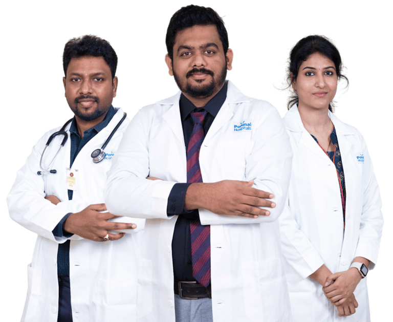 Team of doctors at Porunai Hospitals in Tirunelveli.