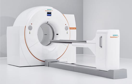 A nuclear medicine scanner used for precision imaging and treatment with special medicines.