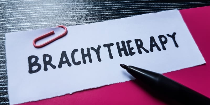 The word “Brachytherapy” displayed as text, representing interstitial brachytherapy used in the treatment of complex cervical cancer.