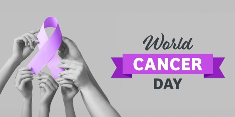 Purple cancer awareness ribbon for World Cancer Day representing hope, resilience, and the journey of living with cancer.